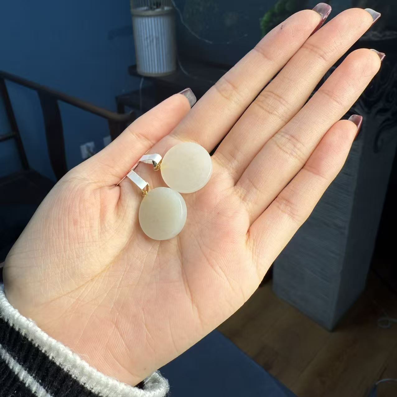 【德巧家】和田玉圆形无事牌吊坠（多样性发货 发一个）