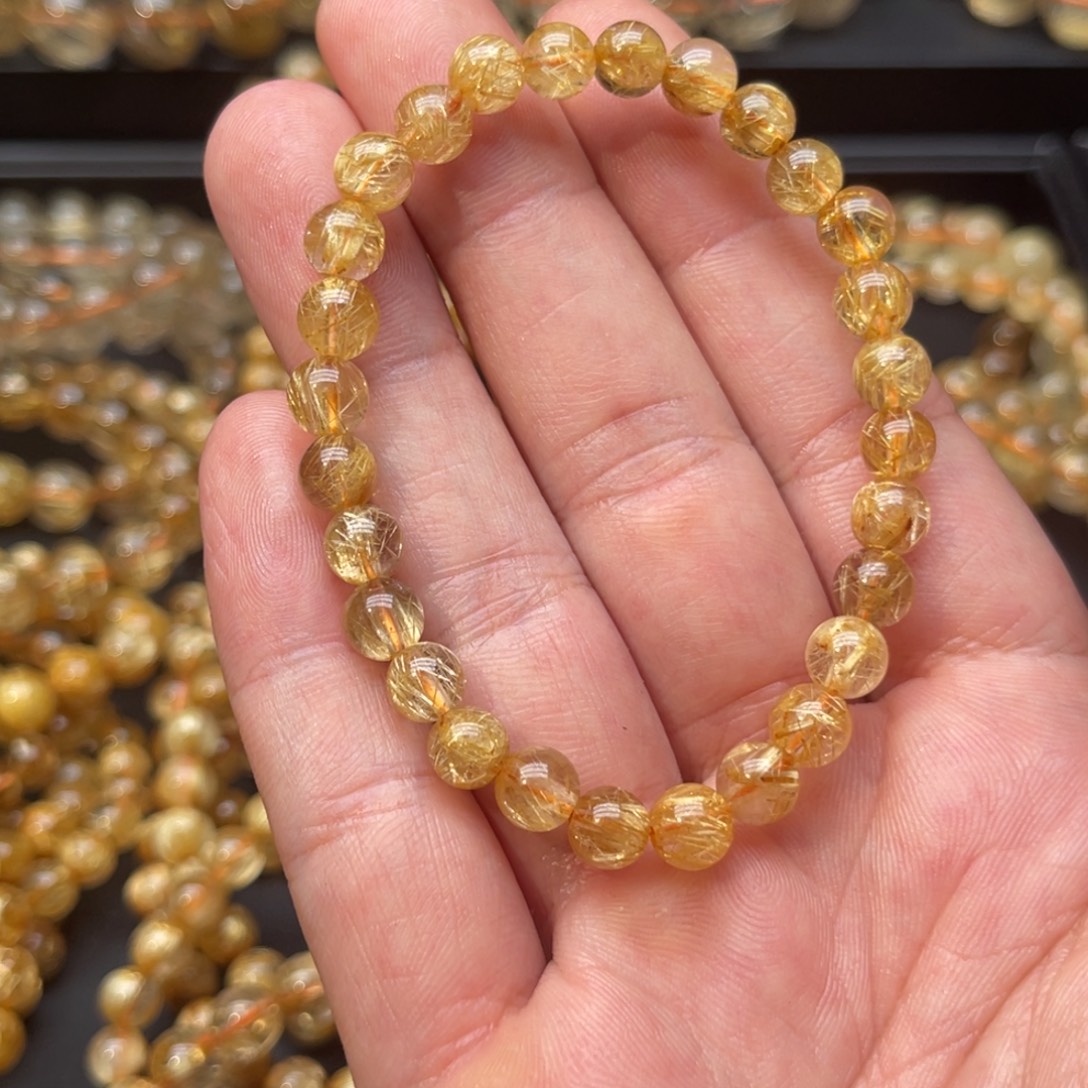 暖***…未镶嵌手串发晶金钛晶