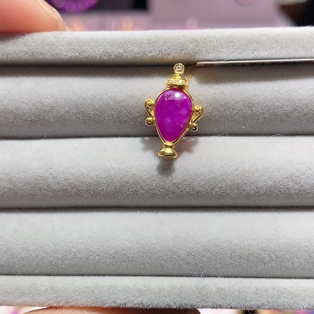 苏纪石（舒俱来）18K金镶嵌吊坠(不含链)