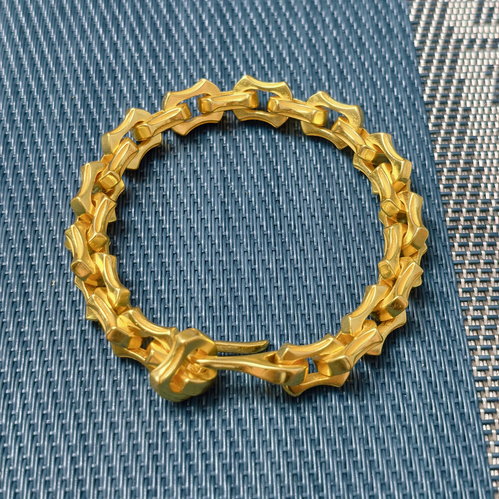 足银手链 龙骨造型手链霸气时尚百搭