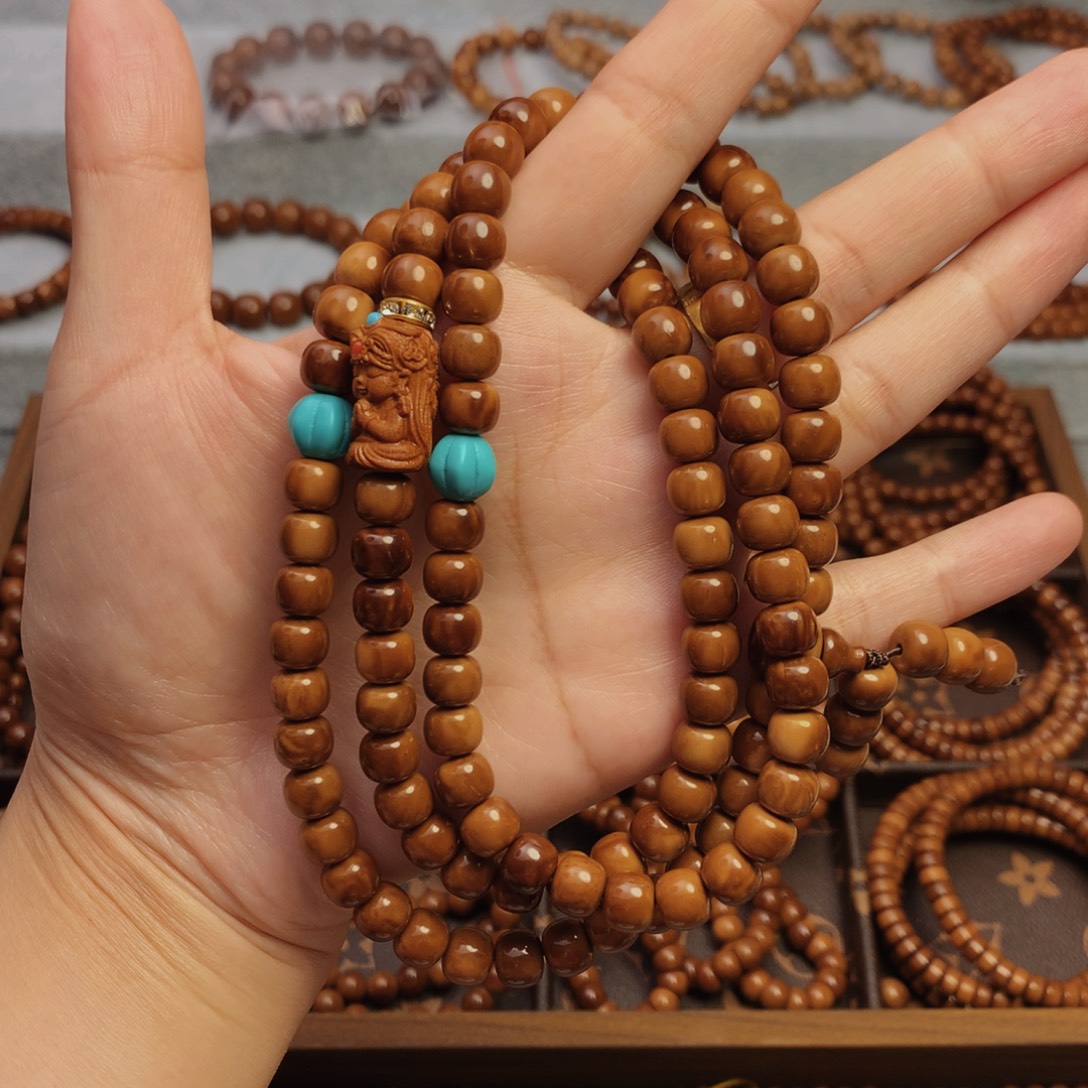 果皮天然库克精挑老型7*8长串108颗+配饰男女通用手串