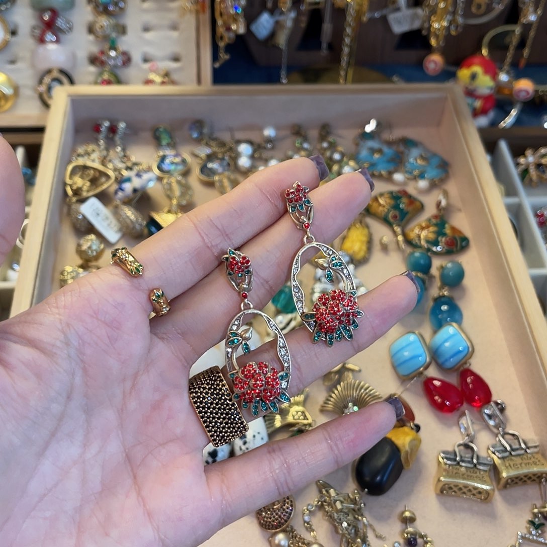 黄铜925银琉璃耳钉