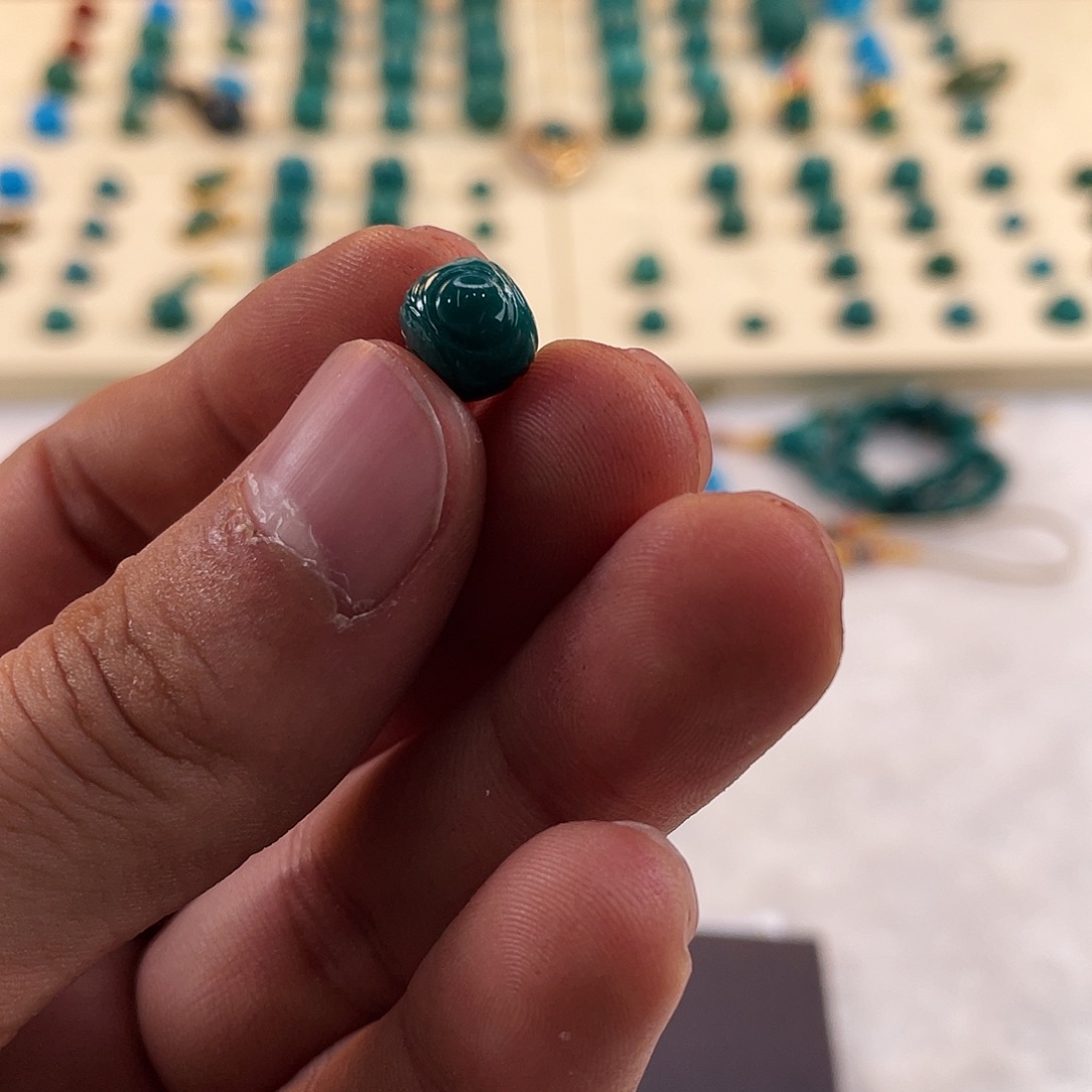 绿松石未镶嵌耳饰