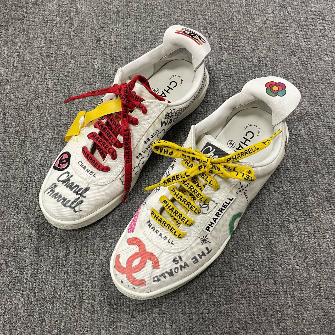 95新 Chanel/香奈儿 圆头系带舒适百搭气质低帮板鞋 37码/5669