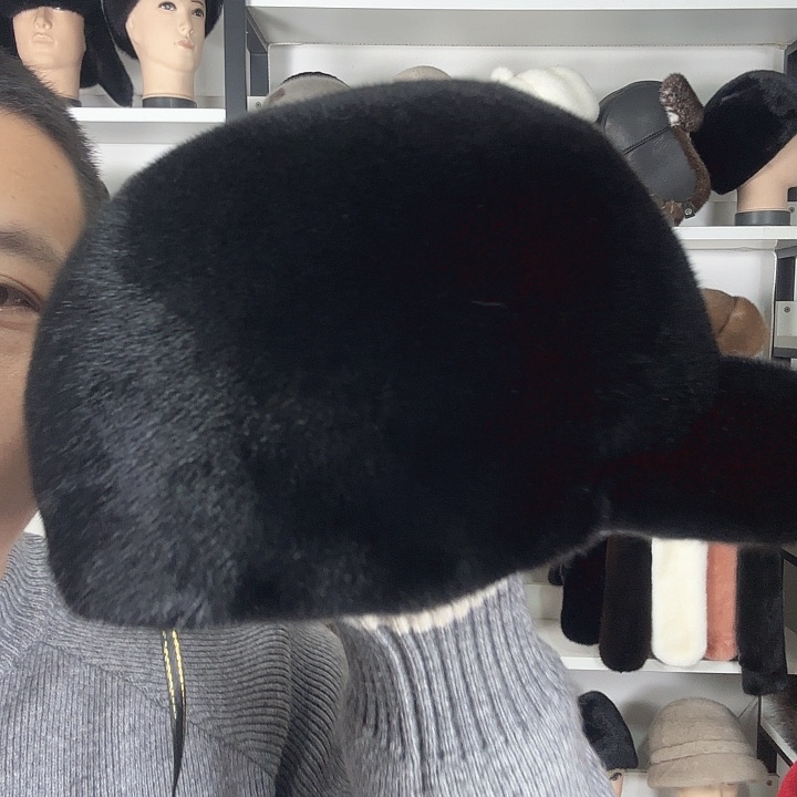 水貂皮进口水貂棒球帽子