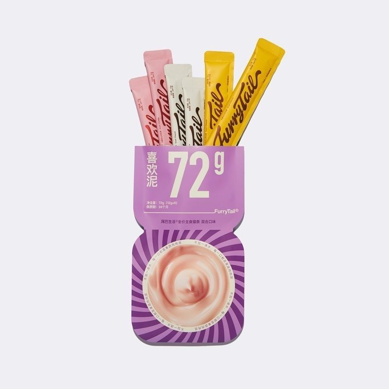 尾巴生活猫条彩虹系列猫咪主食猫条喜欢泥彩虹泥幼猫成猫湿粮包