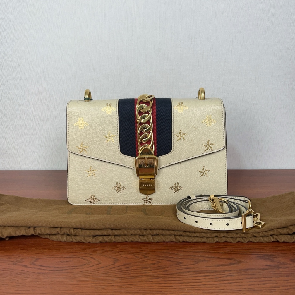 95新 GUCCI/古驰 古驰牛皮塞尔维亚底26白色cj7362