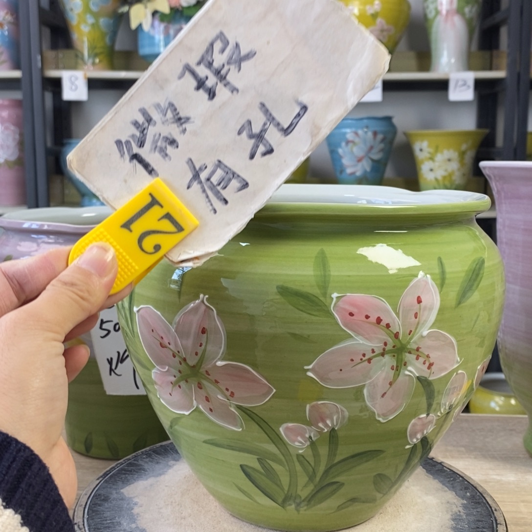 景德镇手工手绘陶瓷花盆