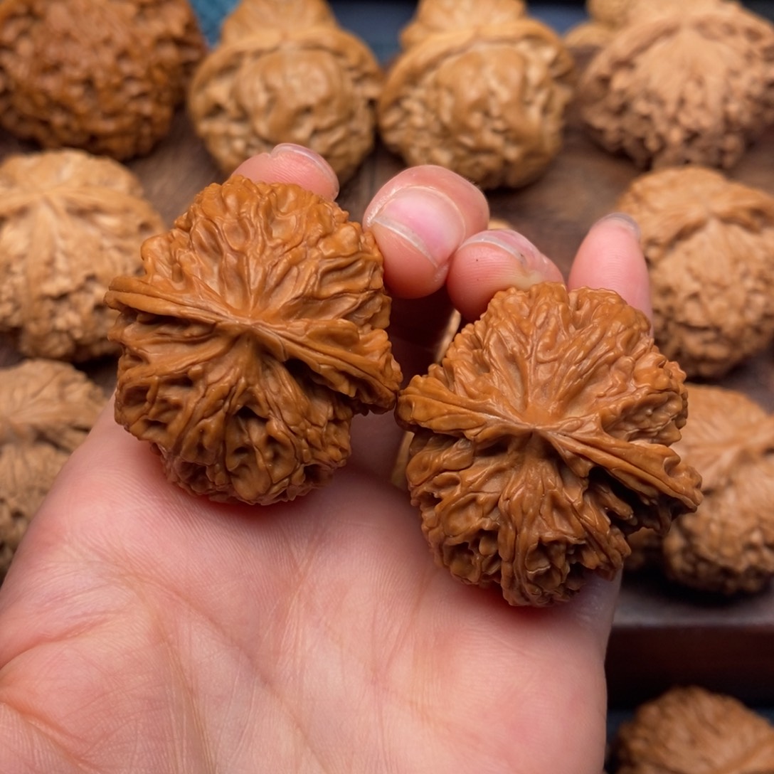 文玩核桃把件36圆球苹果园