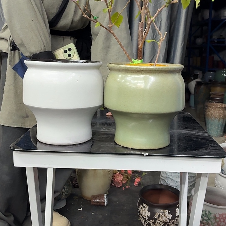 19×21 -粗陶花盆有孔-买买买