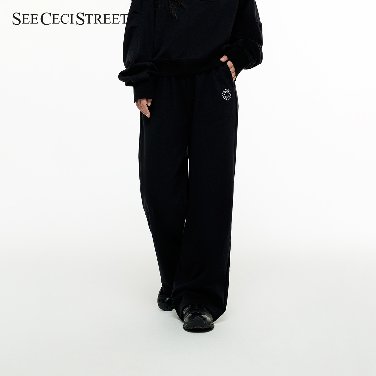 【全员请开播】SCS潮流纯色百搭长裤美式街头宽松休闲裤BX33S64009