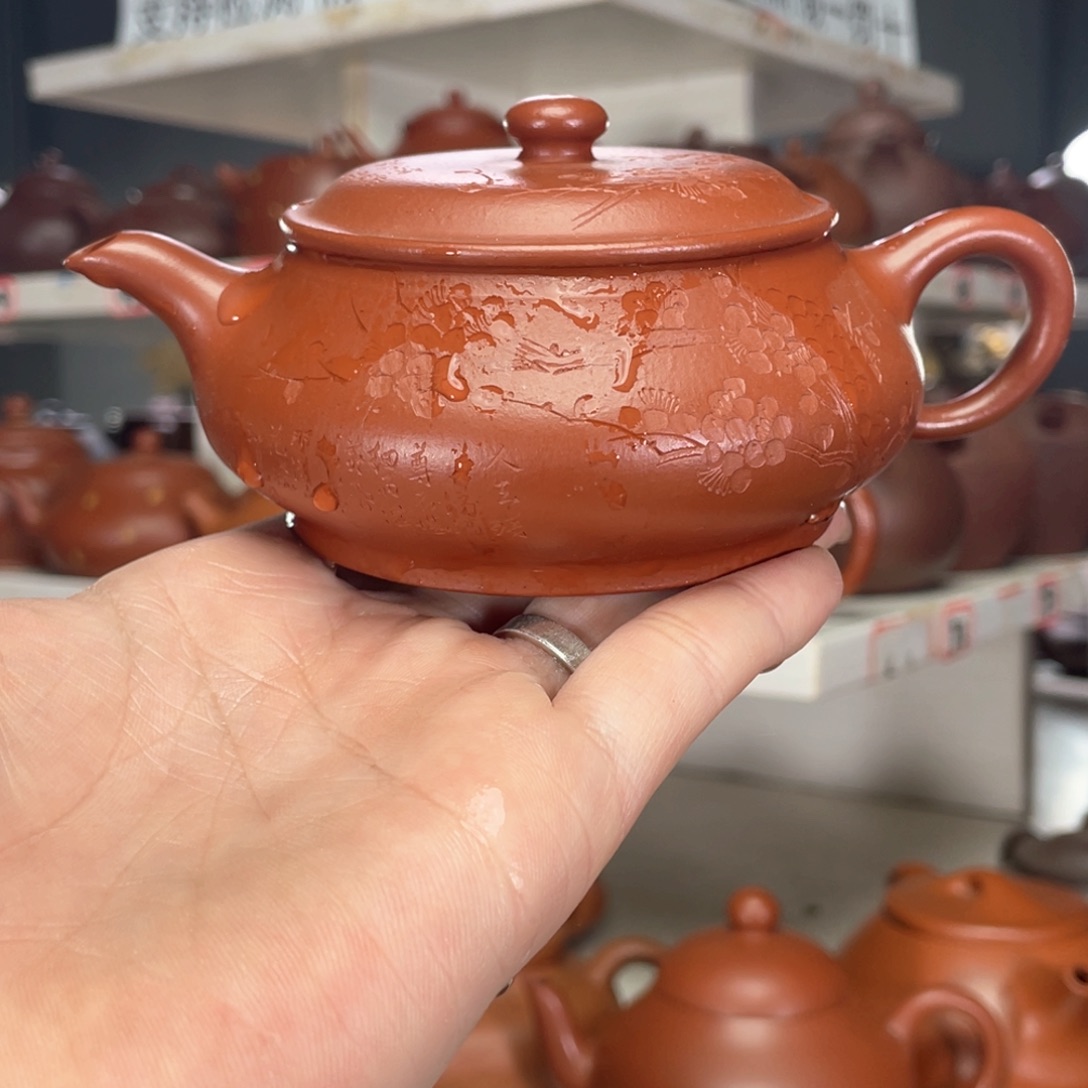 紫砂茶壶小煤窑朱泥全手工180毫升