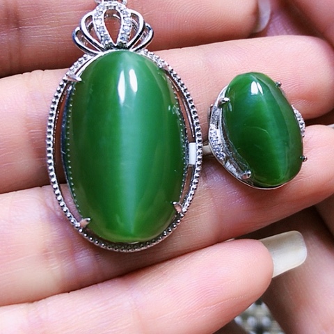 和田玉银S925镶嵌戒指