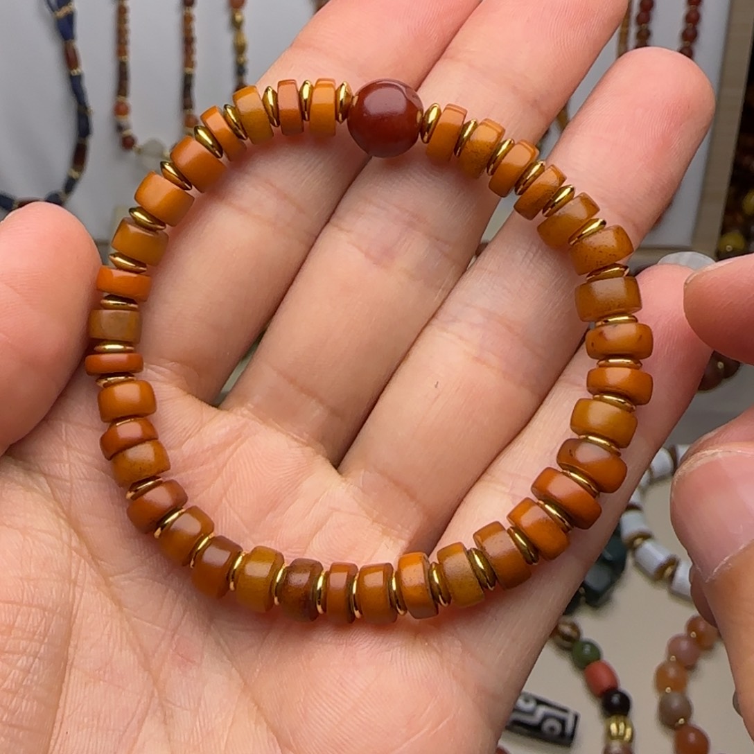 琥珀手链未镶嵌fu fu guo guo gu gu
