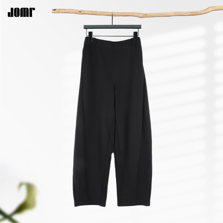 Jomr●主理人私服 暖感女装秋冬季宽松直筒裤子运动休闲裤黑色卫裤