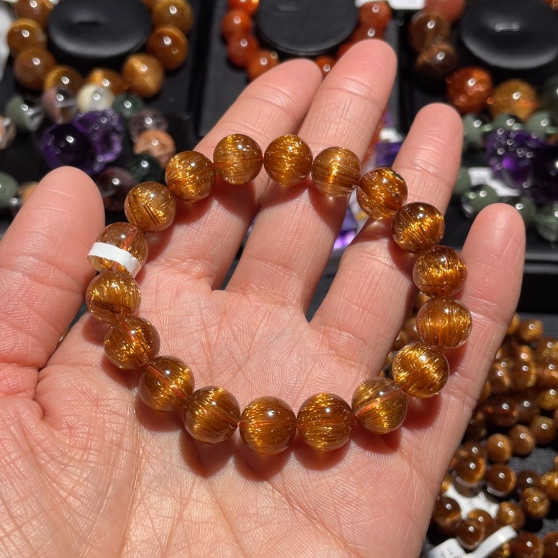 水晶手链未镶嵌铜顺发手链10.8mm左右