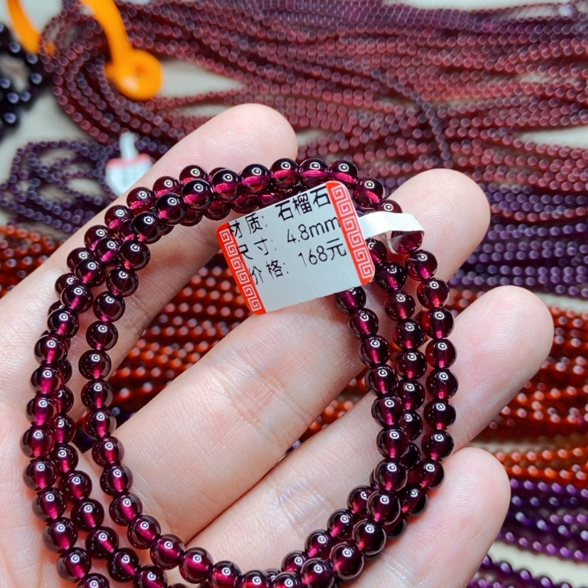 【闪购商品】未镶嵌手链石榴石4.8毫米