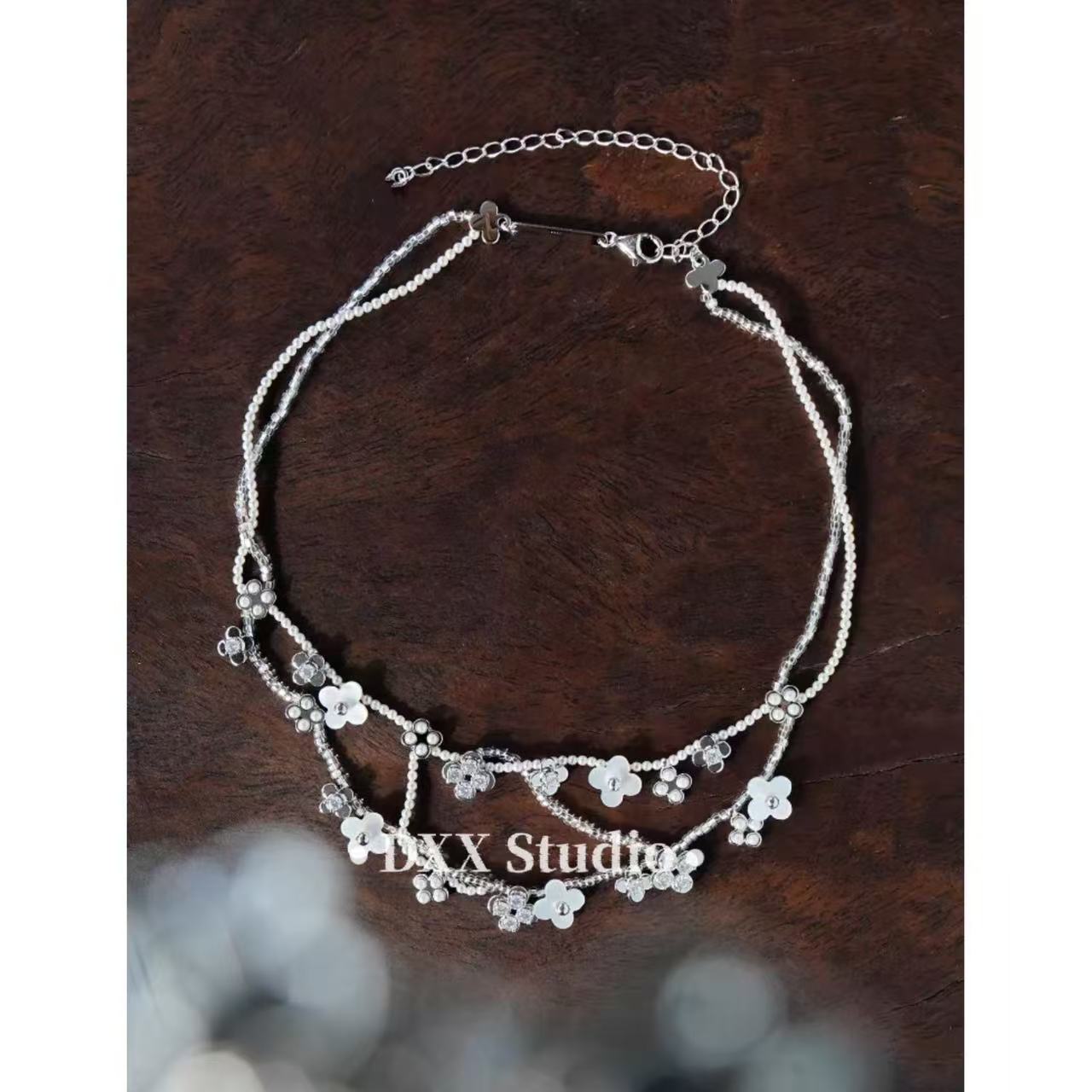 铜合金锆石项链 小众设计百搭项链46678