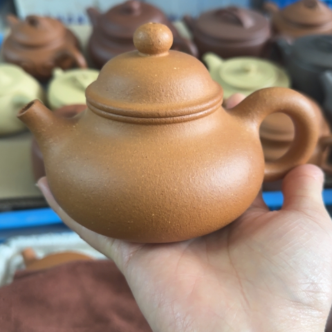 紫砂茶壶金降坡泥300cc