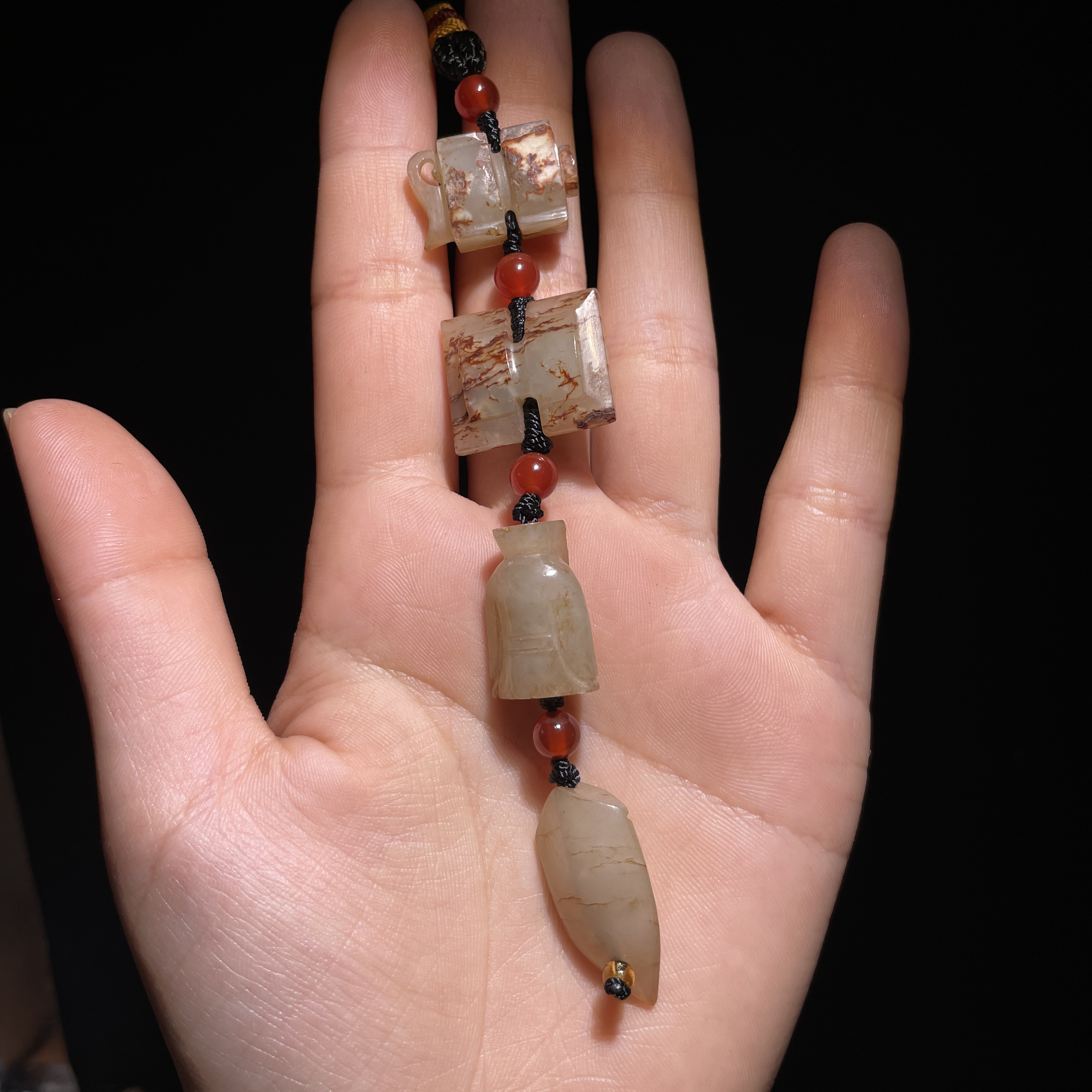 玲珑古玉收藏和田玉多宝串（一口价）