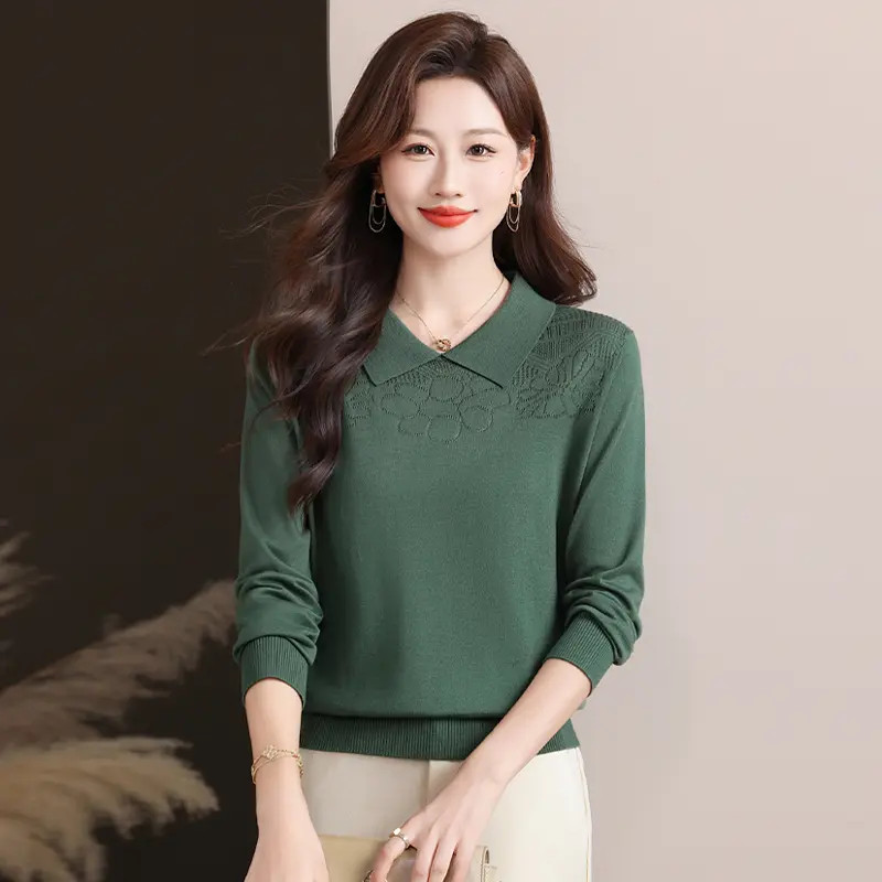 2025新款小方领减龄时尚洋气针织衫长袖毛衣打底女秋冬WP835