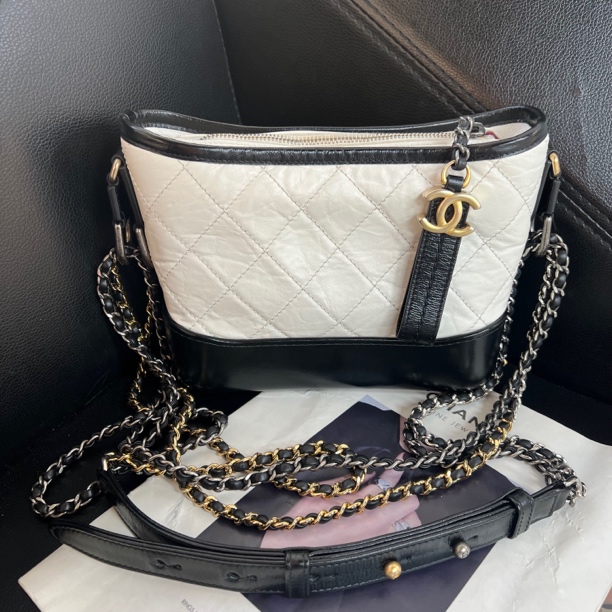 95新 Chanel/香奈儿 捐金沉珠/小号流浪包单肩