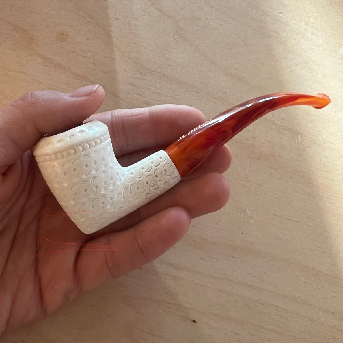 海泡石手工雕刻烟斗新手入门款