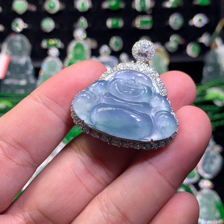 【闪购商品】翡翠颈饰银S925镶嵌佛公