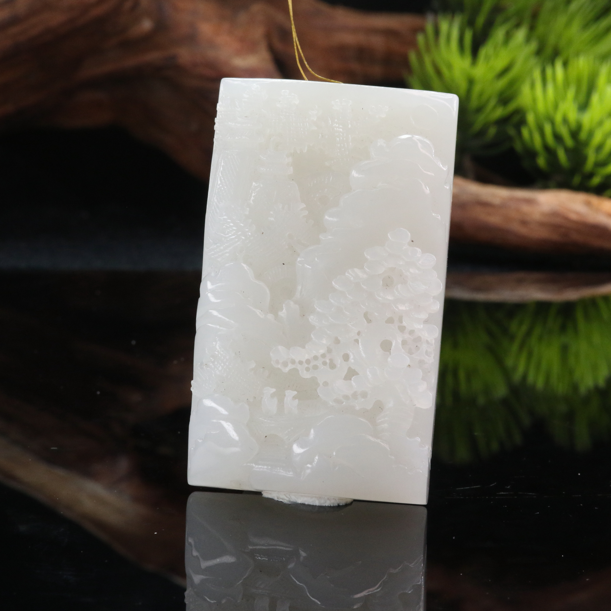 49和田玉山水牌/300514上海嘉禾拍卖