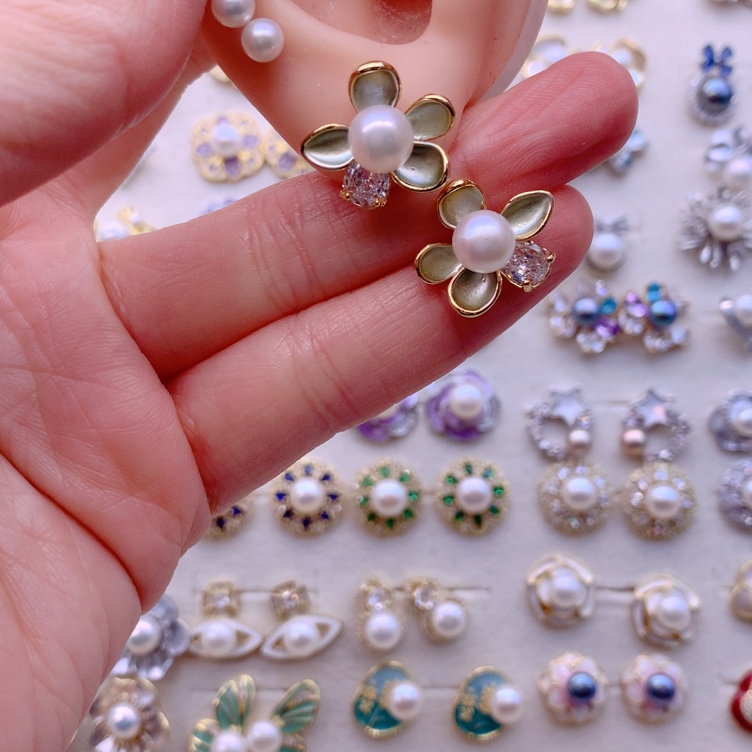 耳饰淡水珍珠合金