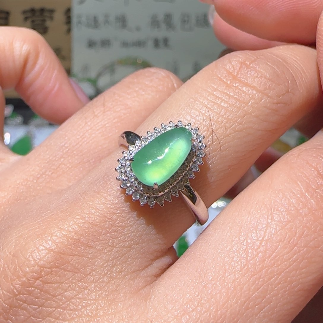 【闪购商品】翡翠戒指18K金镶嵌缅甸