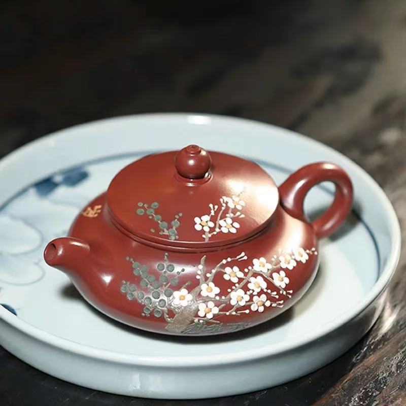 原矿大红袍紫砂壶梅花仿古茶壶