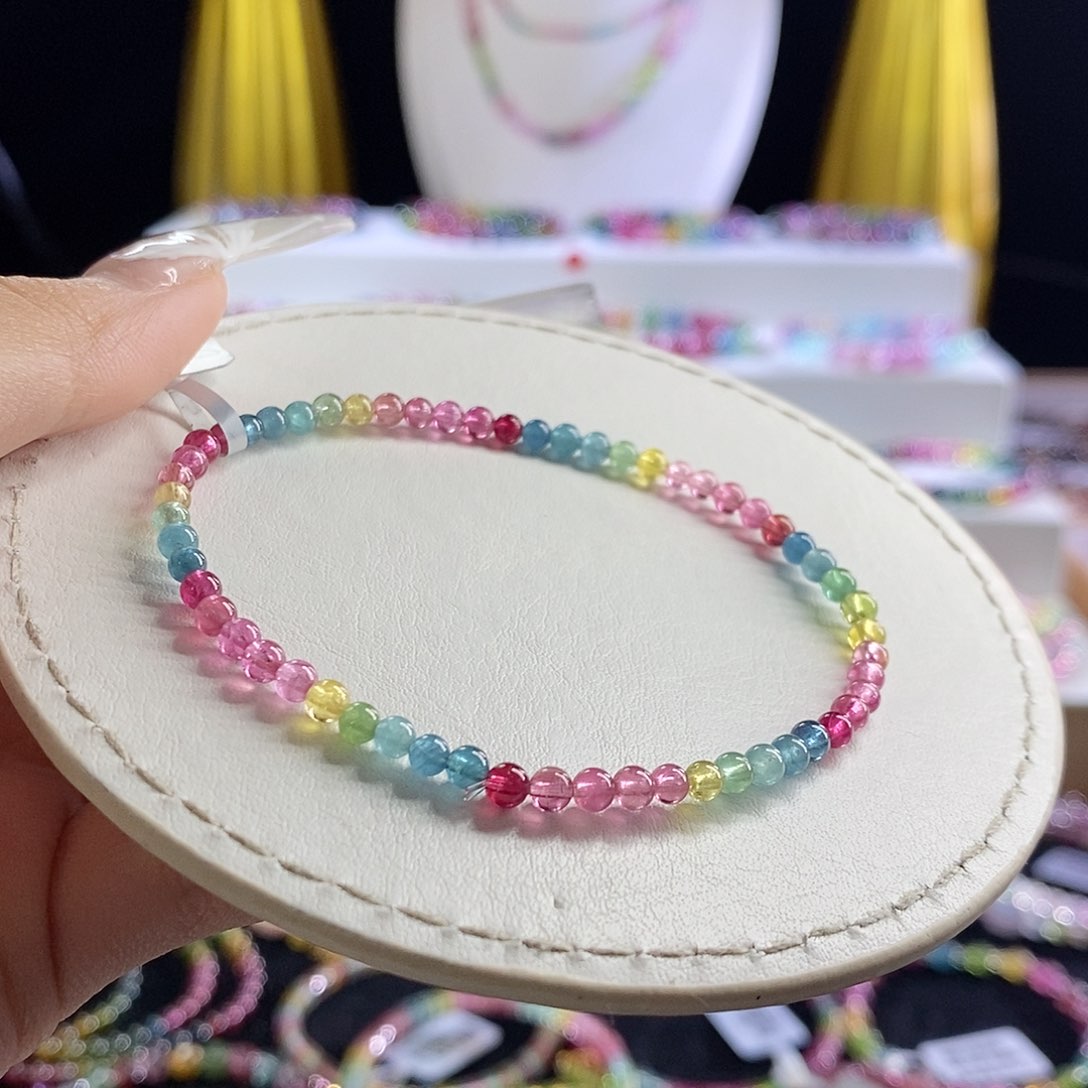 未镶嵌手链碧玺荧光小色标