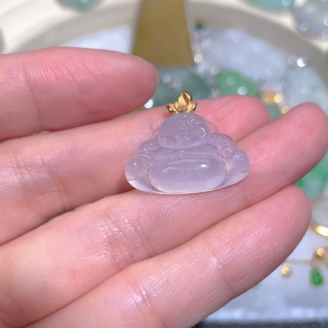 翡翠颈饰18K金镶嵌翡翠