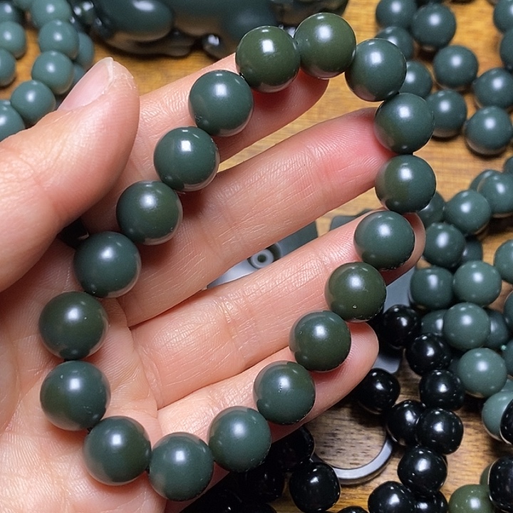 和田玉（青玉）未镶嵌手链和田玉青海格尔木混糖手串