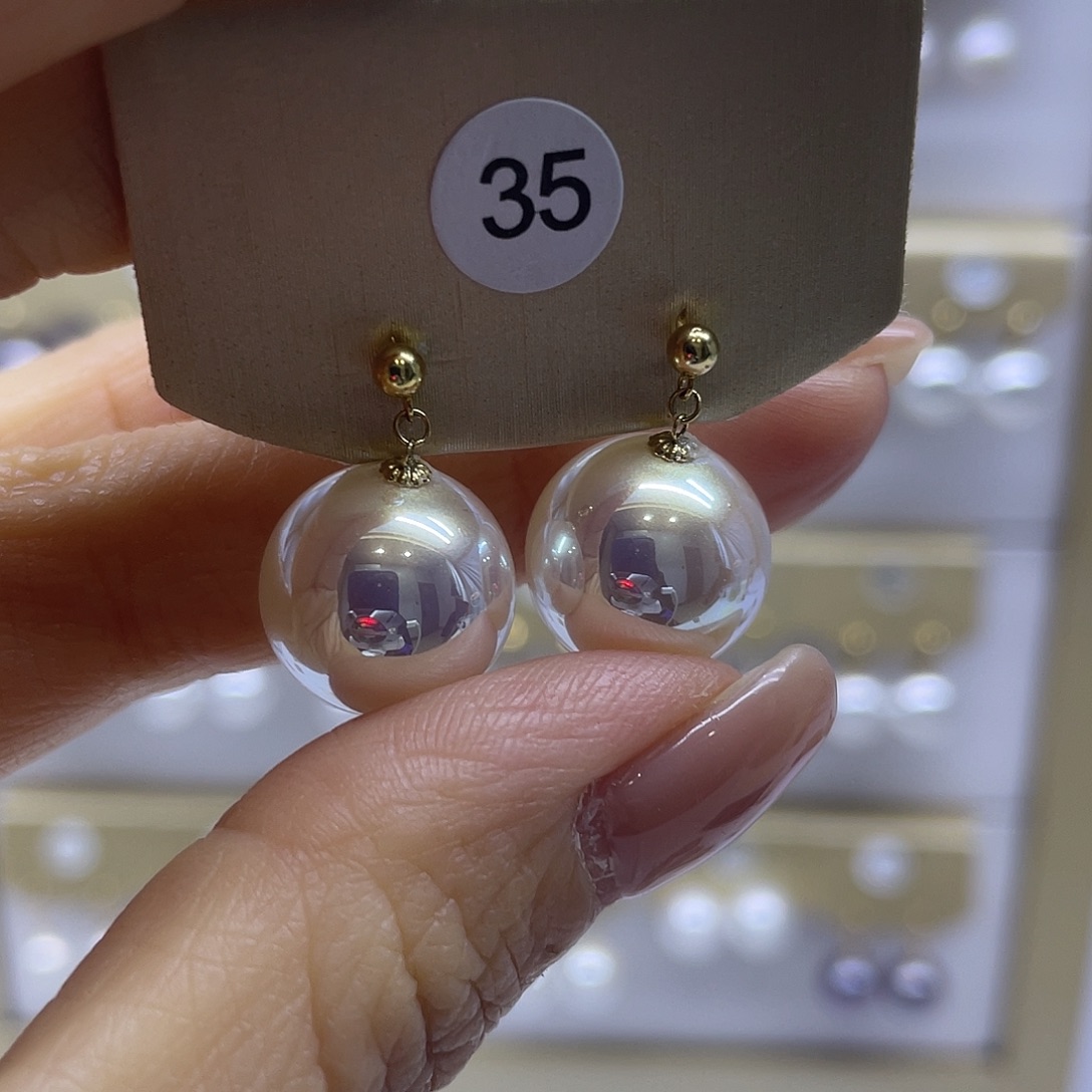 淡水珍珠耳饰18K金镶嵌