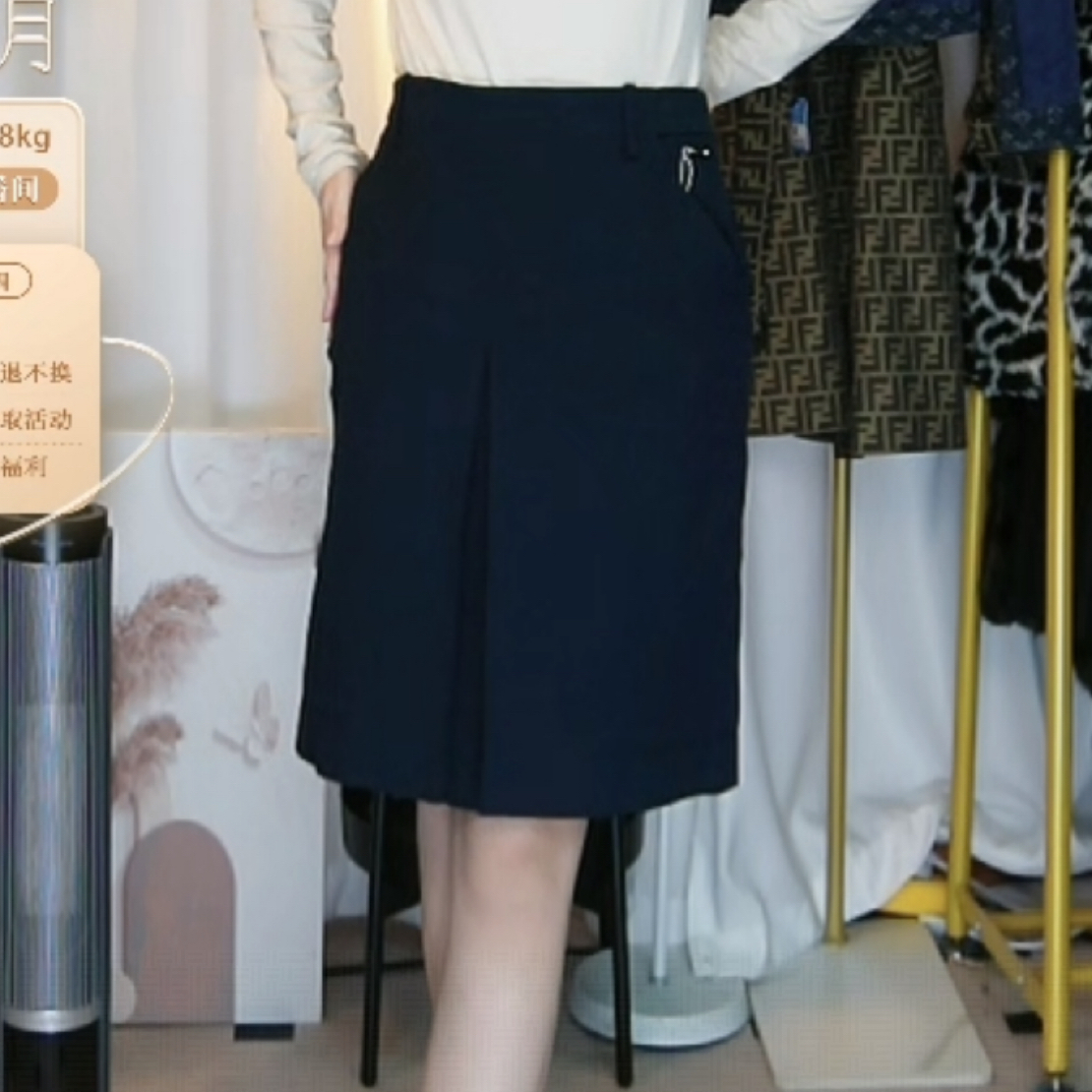 95新 Celine/思琳 黑色半裙/fy5501女装