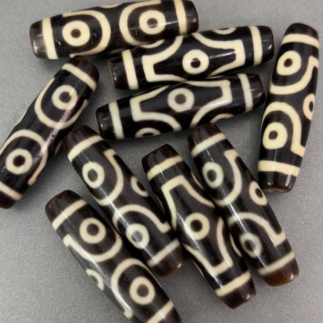 严选玛瑙珠-牙黄十字6眼约40尺寸-拍一发一（可编绳）