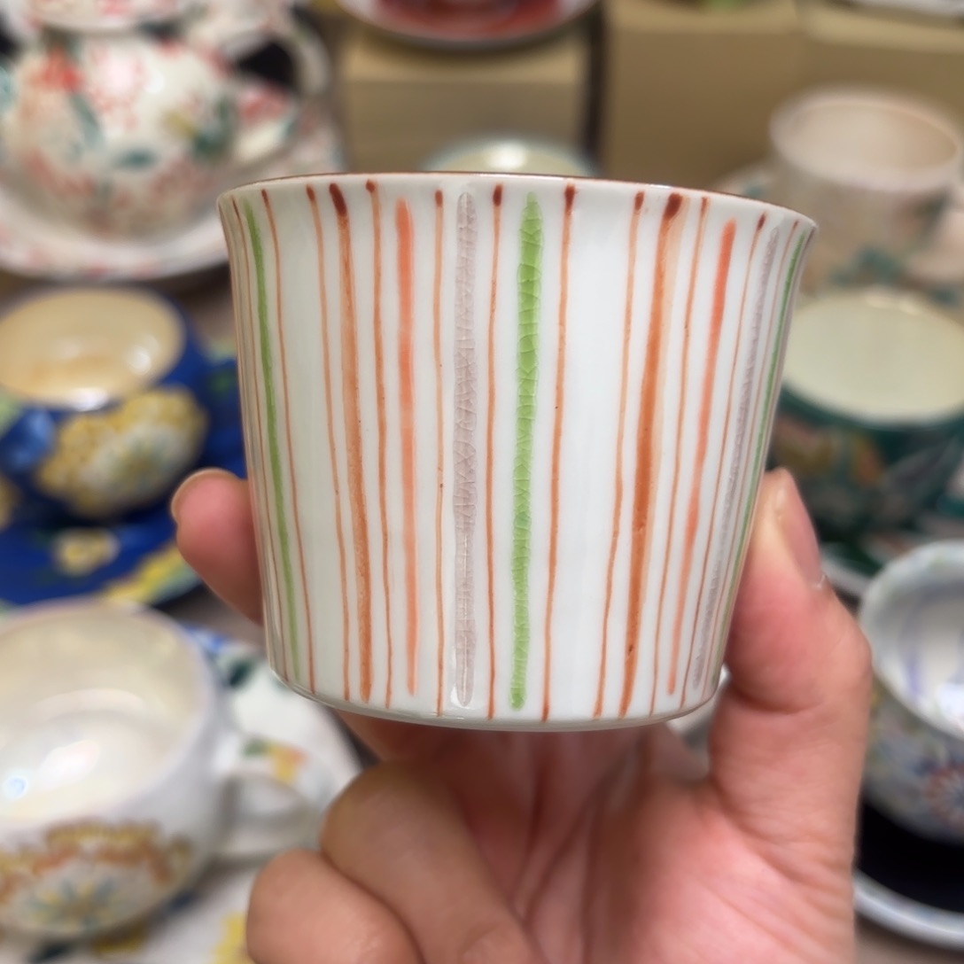 陶色绘游 猪口杯