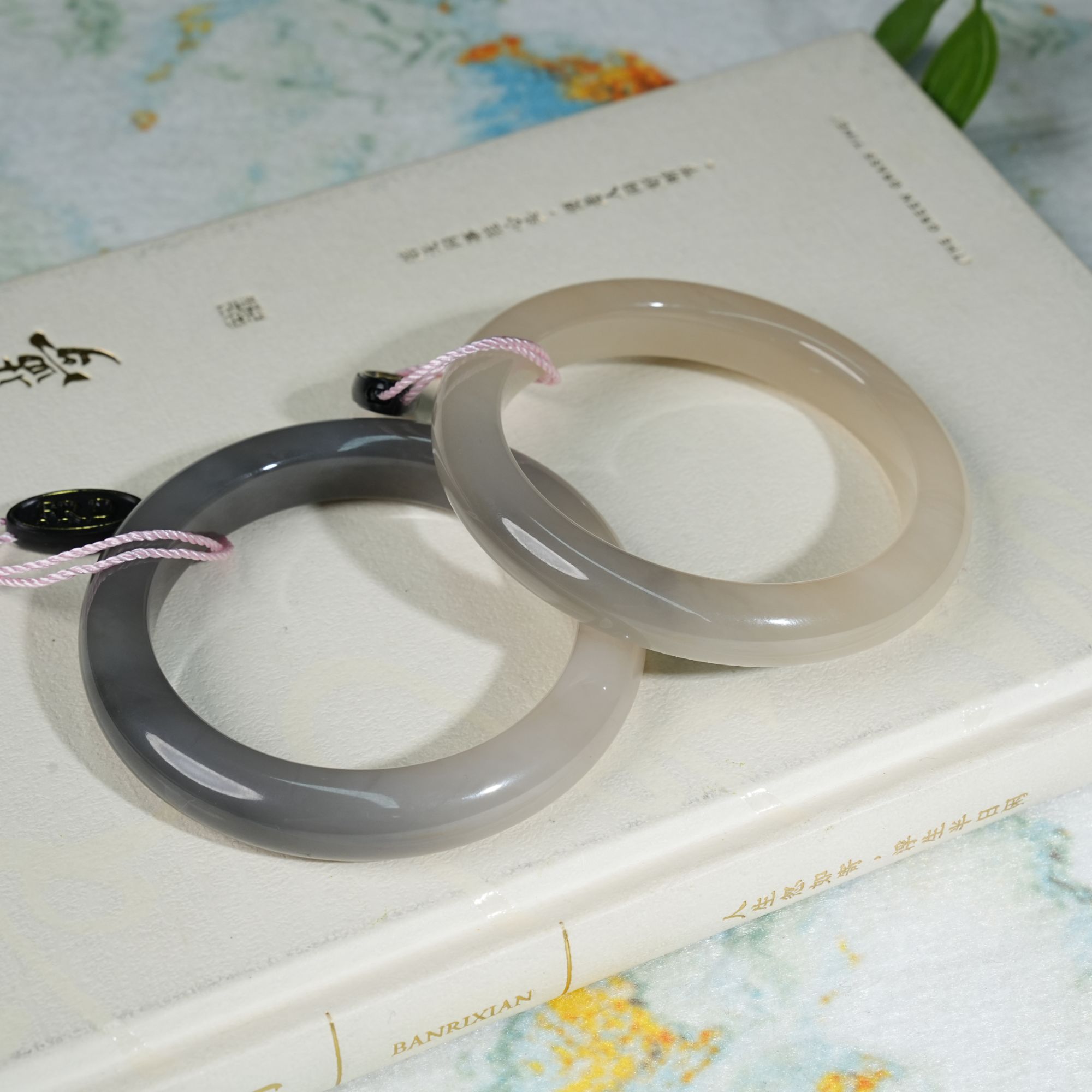 【睿泽&小池专属】和田玉粉紫半山水手镯多样性发一（51-58# ) 