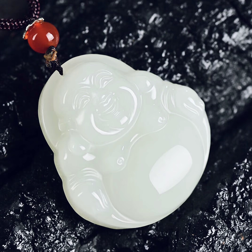 新疆天然弥勒笑佛男女款佛公挂件