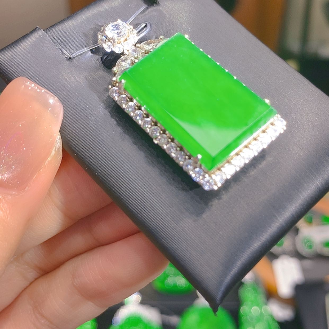 【闪购商品】翡翠银S925镶嵌颈饰6柒姐