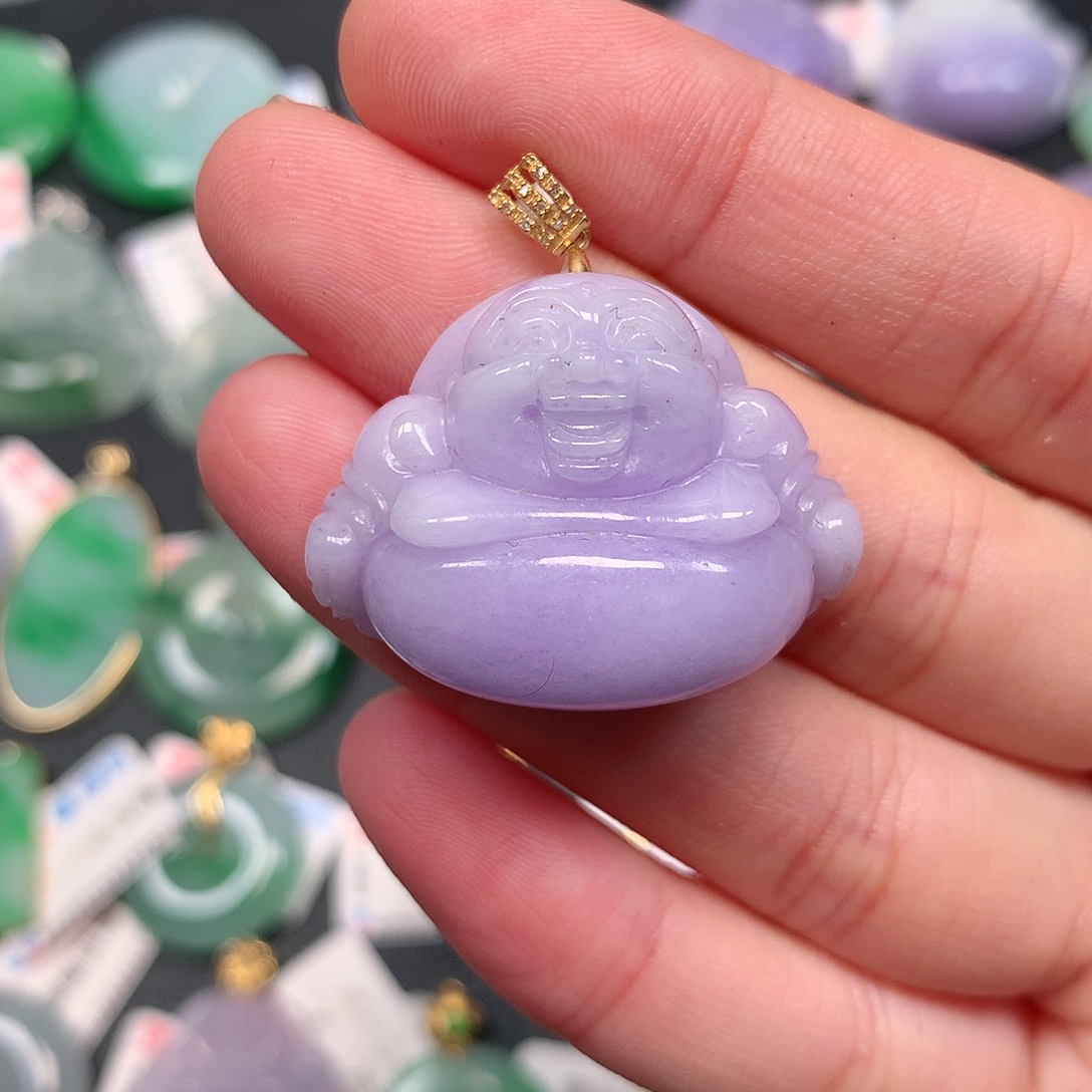 颈饰18K金镶嵌翡翠翡翠吊坠