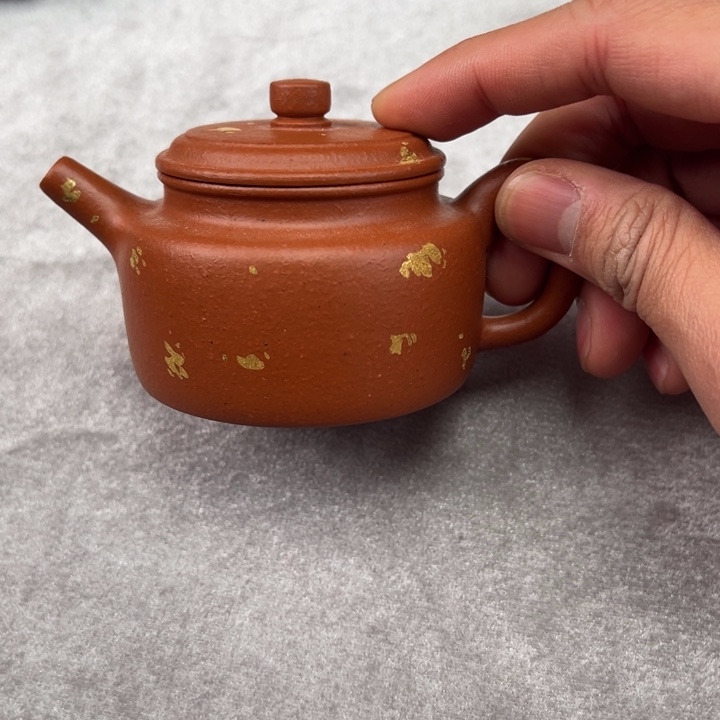 紫砂茶壶洒金生砂朱泥德钟