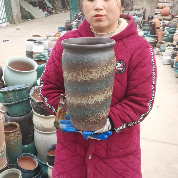 红陶口19高33一个盆