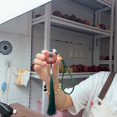 朱泥茶案平安扣手把件