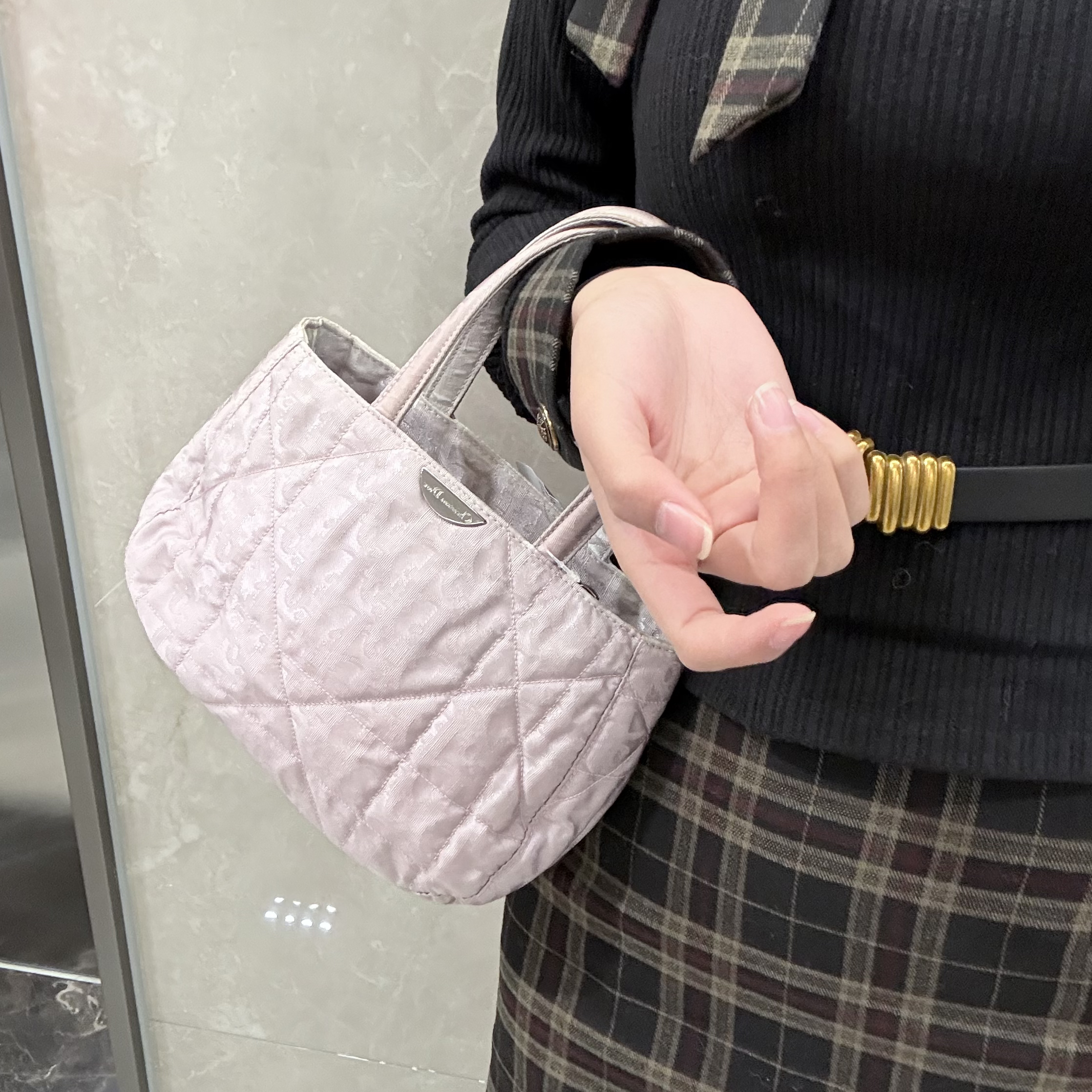95新 DIOR/迪奥 dior粉紫色迷你手提包