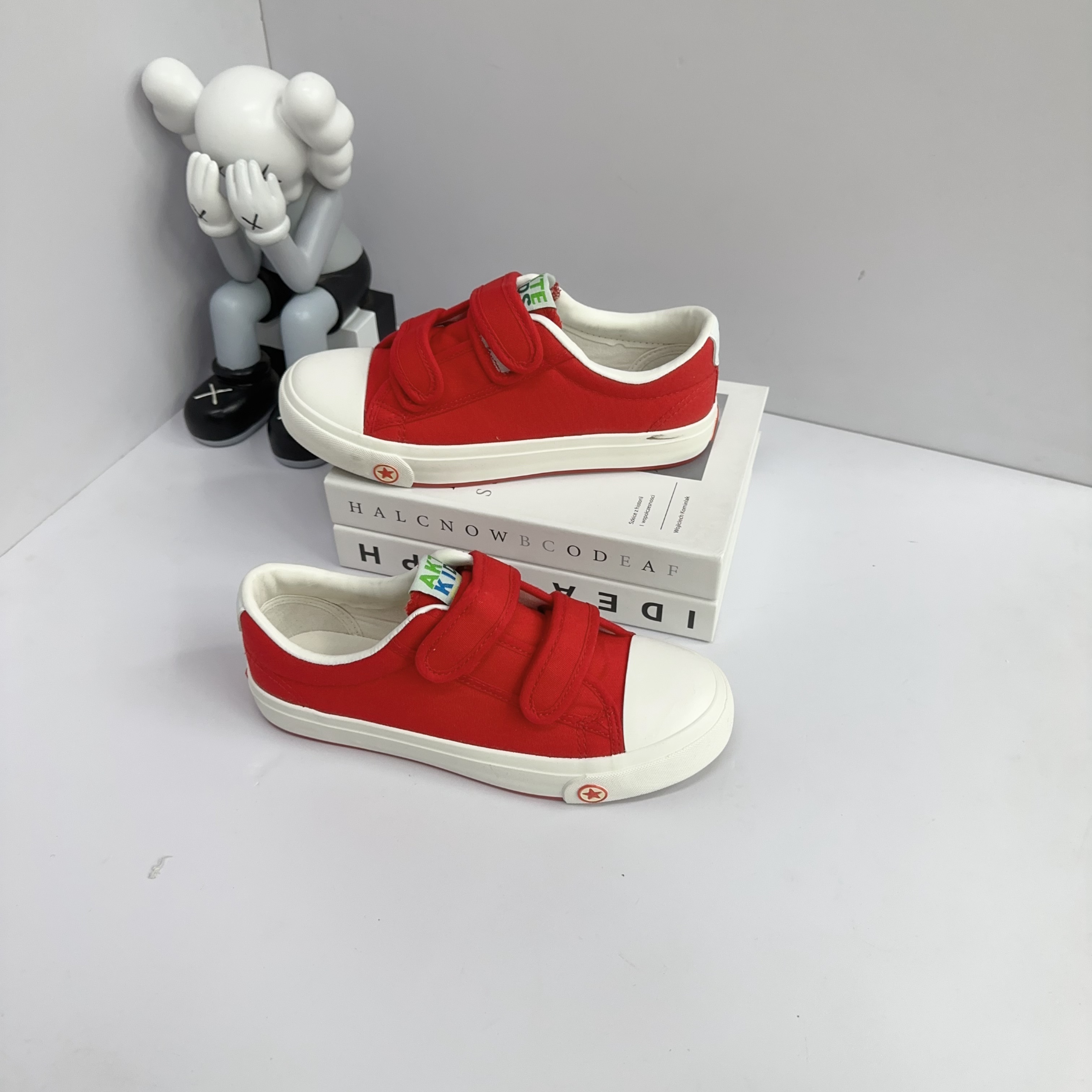 1003儿童低帮男魔术贴女男女通用帆布鞋时尚小童大童