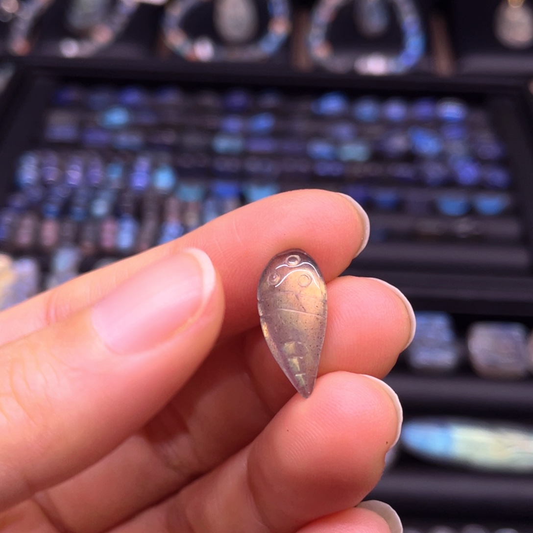 树***L颈饰银S925镶嵌长石客户定制银扣头