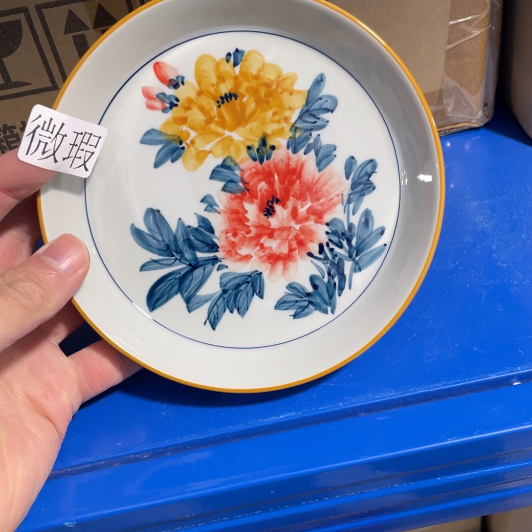 釉下手绘茶具微瑕